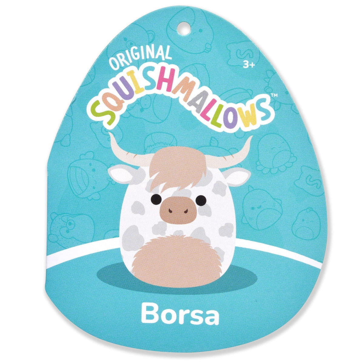 Squishmallows Best Seller | 12" Borsa Spotted Highland Cow | Jazwares