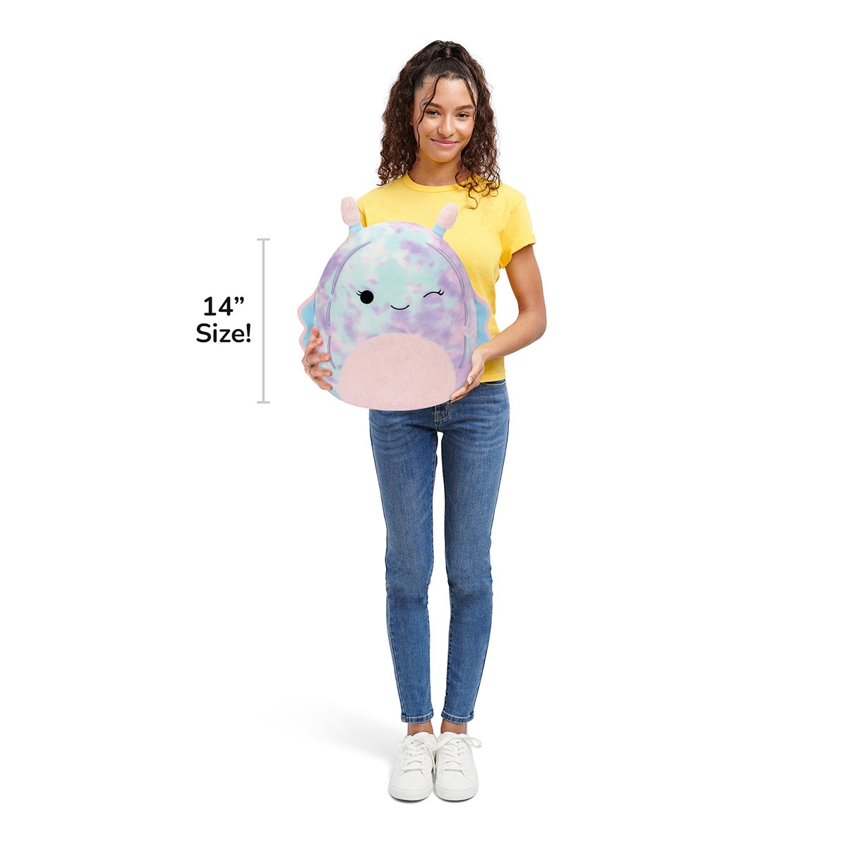 Squishmallows Sale | 14" Dottie Pink and Blue Tie-Dye Sea Slug | Jazwares