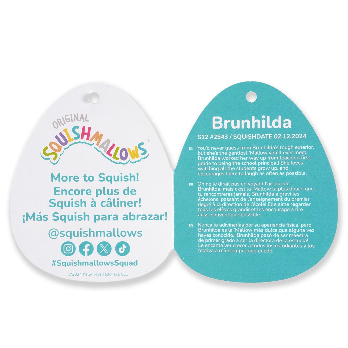 Squishmallows Best Seller | 14" Brunhilda the Blue Tonal Squirrel | Jazwares