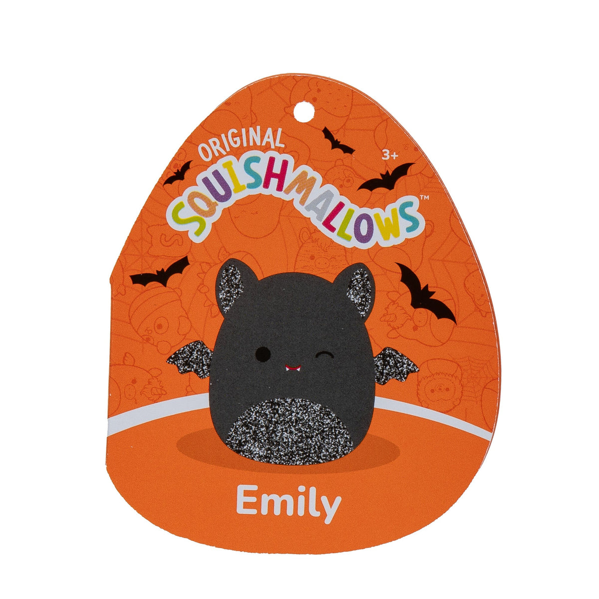 Squishmallows Essential | 8" Emily the Black Bat with Sparkly Belly | Jazwares