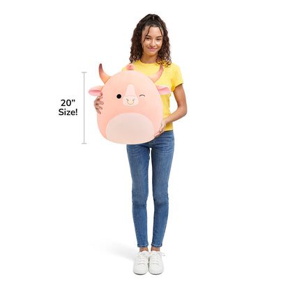 Squishmallows Customer Favorite | 20" Howland the Peach Brahman Bull | Jazwares