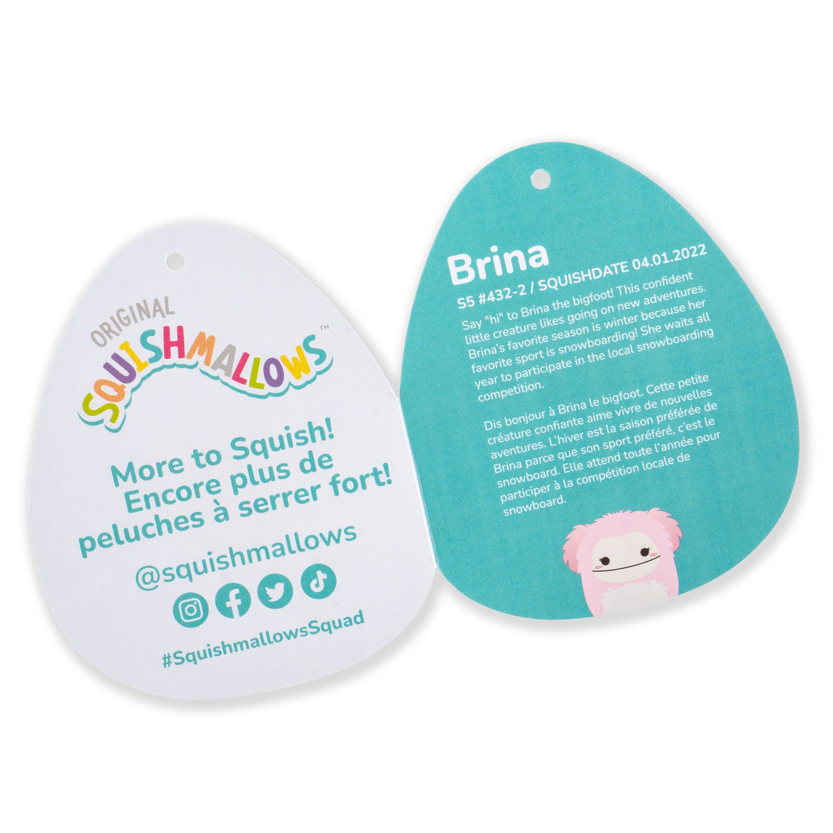 Squishmallows Premium | 8" Brina the Pink Bigfoot with Fuzzy Belly | Jazwares