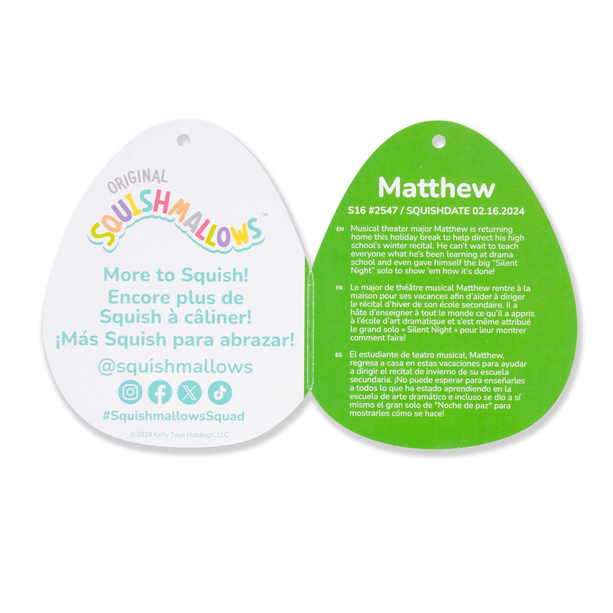 Squishmallows Premium | 16" Matthew the White Moose with Glitter Antlers | Jazwares