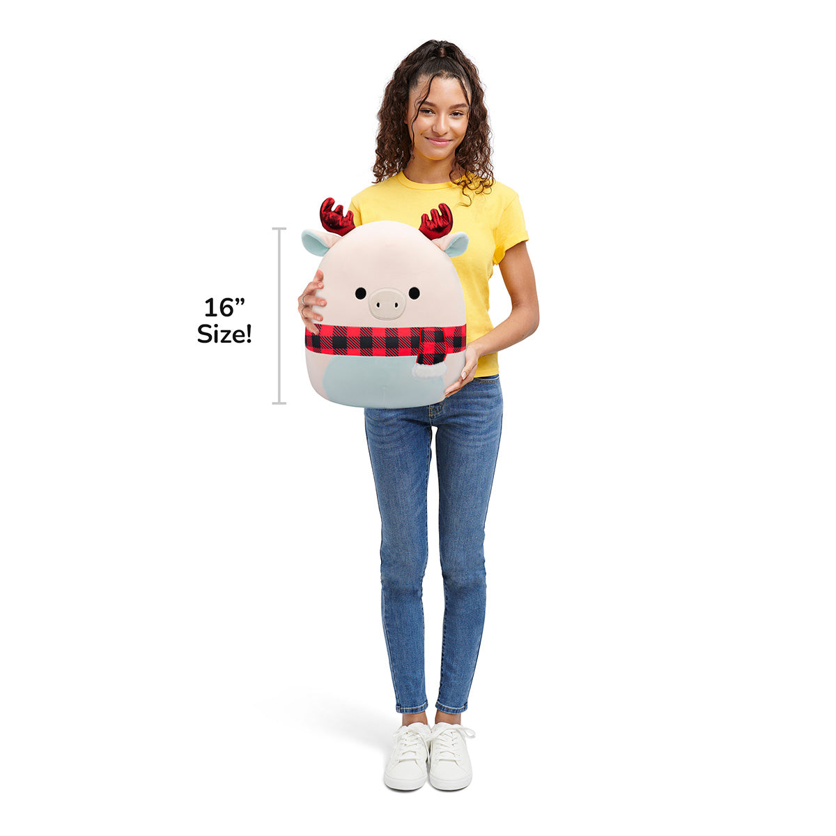Squishmallows Premium | 16" Matthew the White Moose with Glitter Antlers | Jazwares
