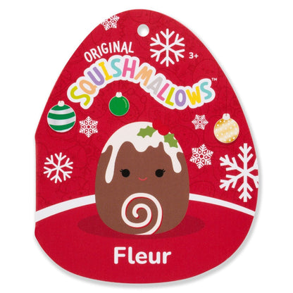 Squishmallows Smart Buy | 8" Fleur the Yule Log with Holly | Jazwares