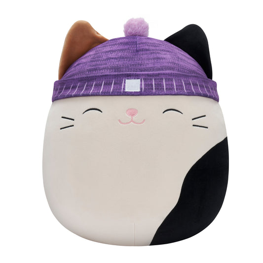 Squishmallows Quality | 14" Cam Calico Cat with Purple Hat | Jazwares