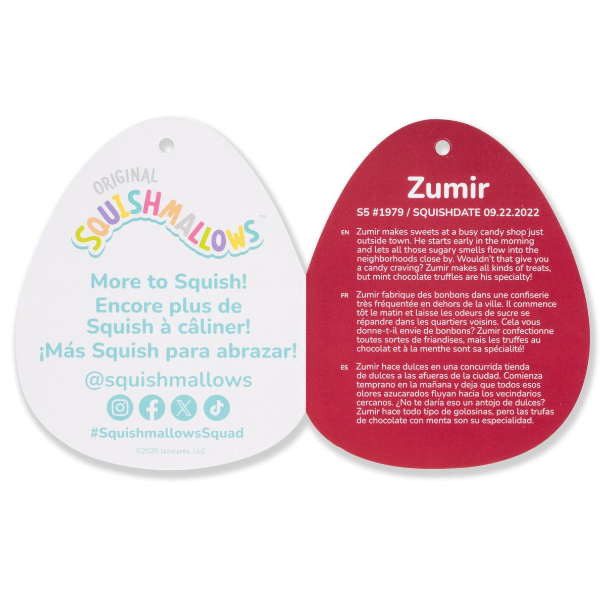 Squishmallows Customer Favorite | 5" Zumir the Green Moose with Peppermint Swirl Belly | Jazwares