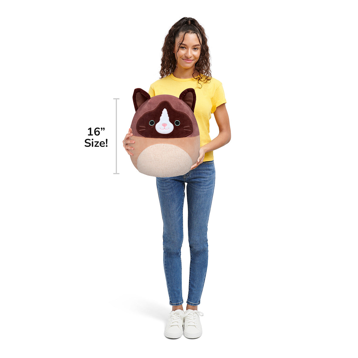 Squishmallows Classic | 16" Woodward the Brown and Tan Snowshoe Cat | Jazwares
