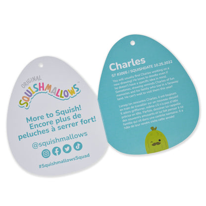 Squishmallows Sale | 12" Charles Pickle with Mustache | Jazwares