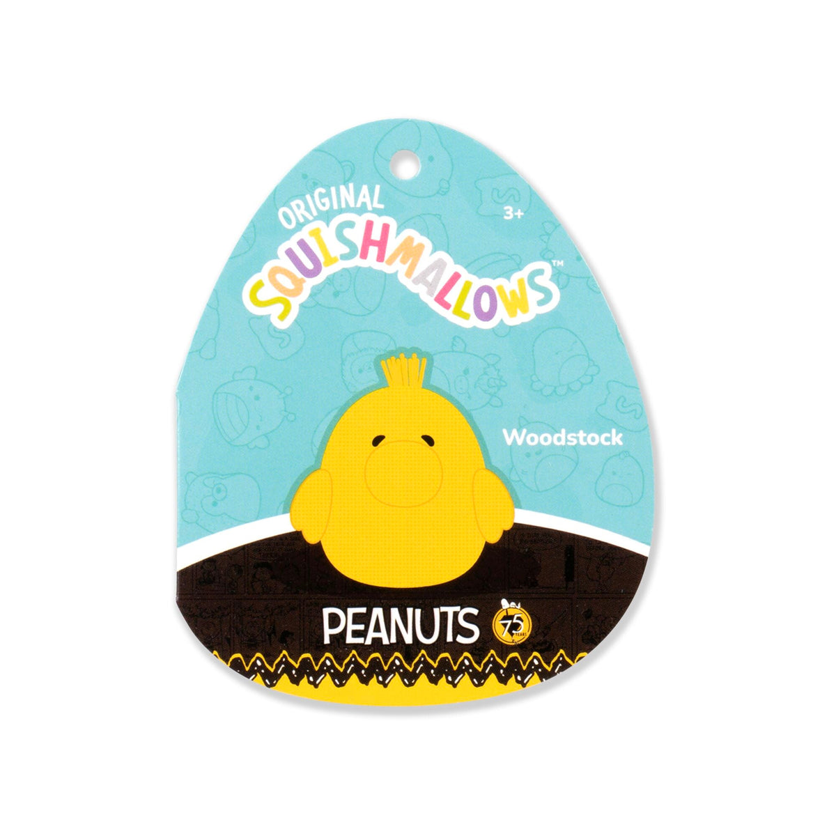 Squishmallows Special Offer | Peanuts 75th Anniversary 8" Comic Style Woodstock | Jazwares
