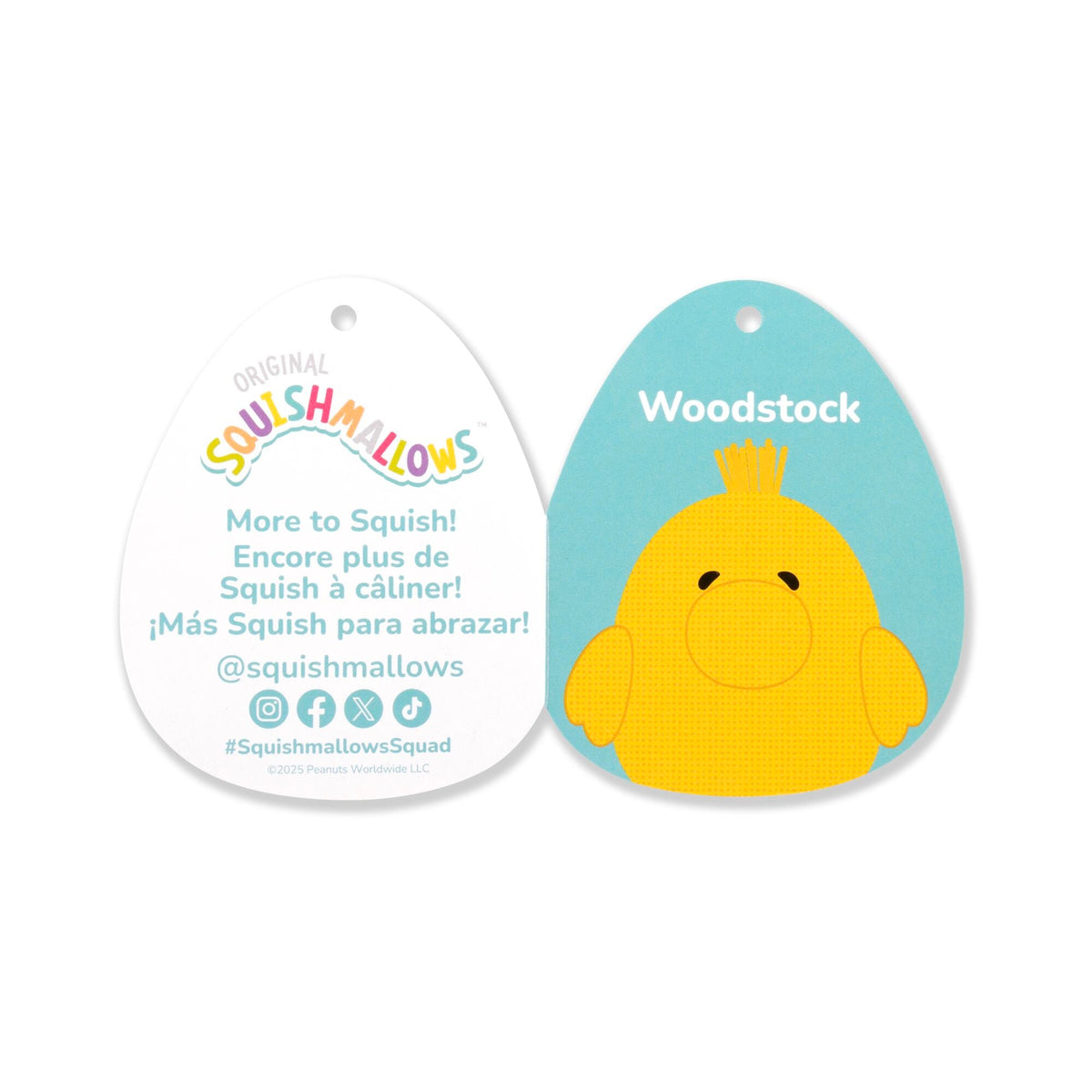 Squishmallows Special Offer | Peanuts 75th Anniversary 8" Comic Style Woodstock | Jazwares