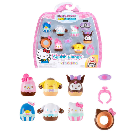 Squishmallows New | Squish-a-longs Hello Kitty and Friends Ice Cream 6-Pack | Jazwares