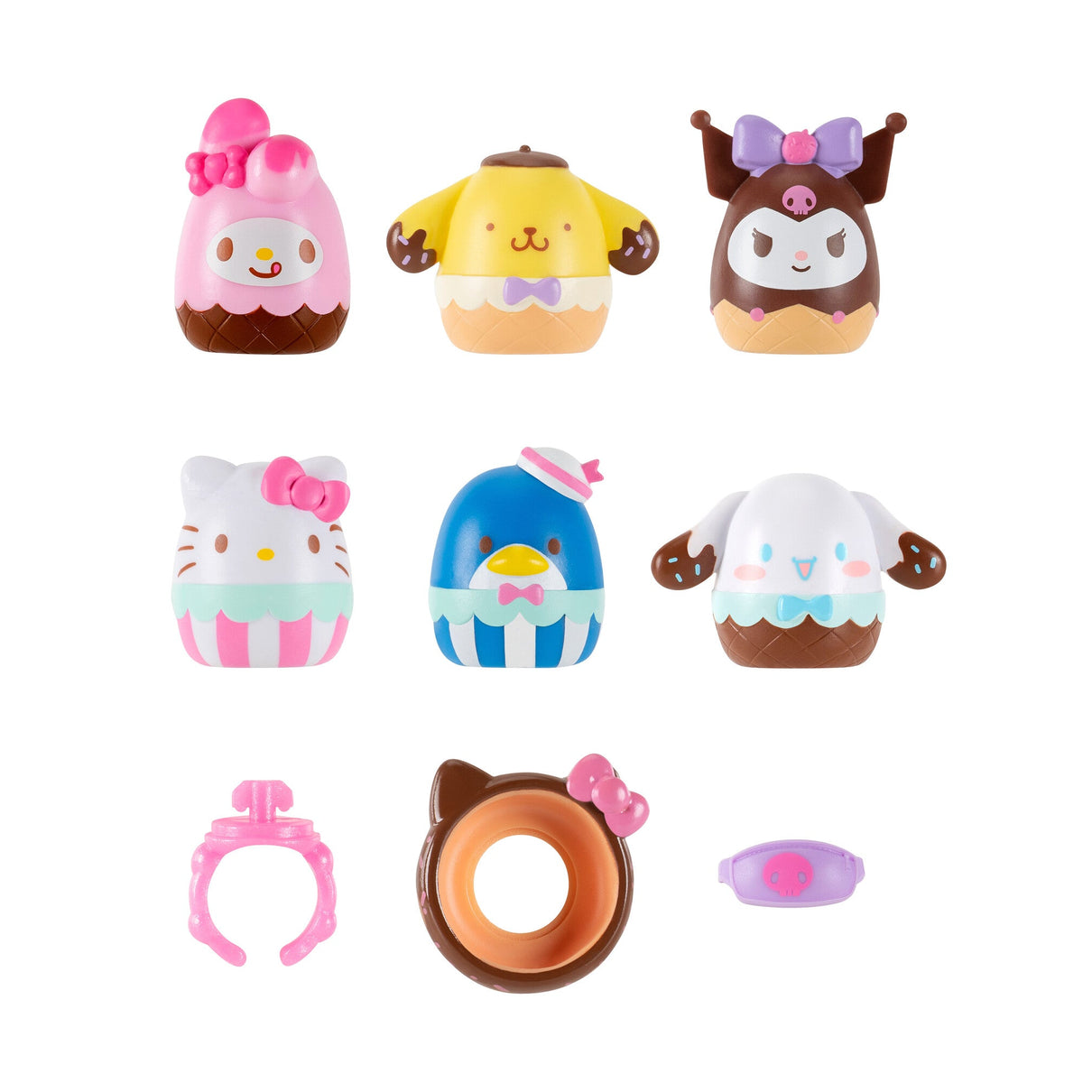 Squishmallows New | Squish-a-longs Hello Kitty and Friends Ice Cream 6-Pack | Jazwares