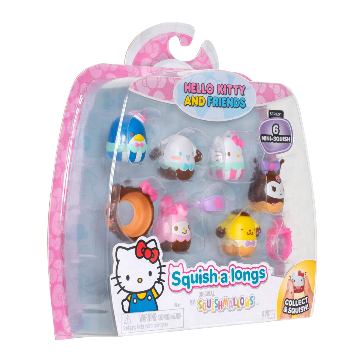 Squishmallows New | Squish-a-longs Hello Kitty and Friends Ice Cream 6-Pack | Jazwares