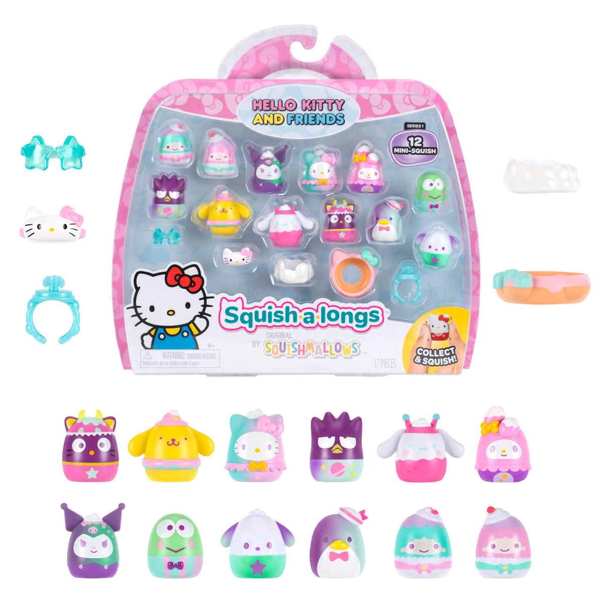 Squishmallows New | Squish-a-longs Hello Kitty and Friends Dreamland 12-Pack | Jazwares