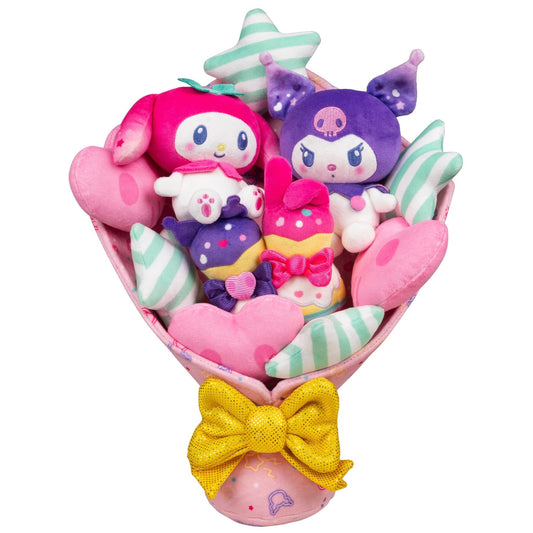 Squishmallows Top Pick | Hello Kitty and Friends 12" My Melody and Kuromi Anniversary Plush Bouquet | Jazwares
