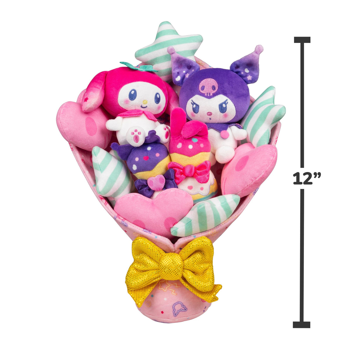 Squishmallows Top Pick | Hello Kitty and Friends 12" My Melody and Kuromi Anniversary Plush Bouquet | Jazwares