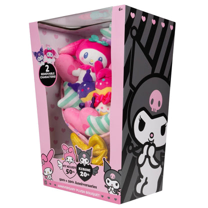 Squishmallows Top Pick | Hello Kitty and Friends 12" My Melody and Kuromi Anniversary Plush Bouquet | Jazwares