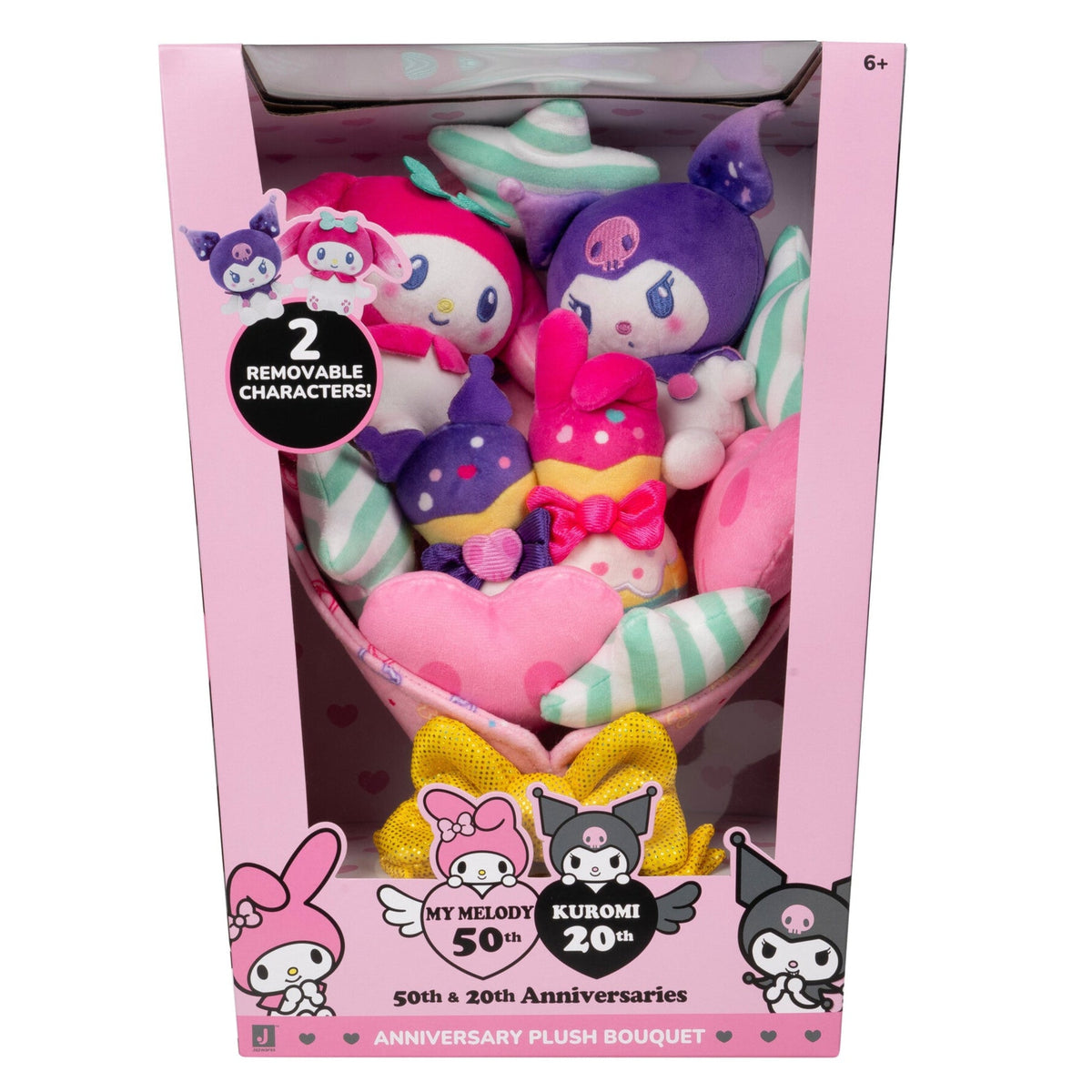 Squishmallows Top Pick | Hello Kitty and Friends 12" My Melody and Kuromi Anniversary Plush Bouquet | Jazwares