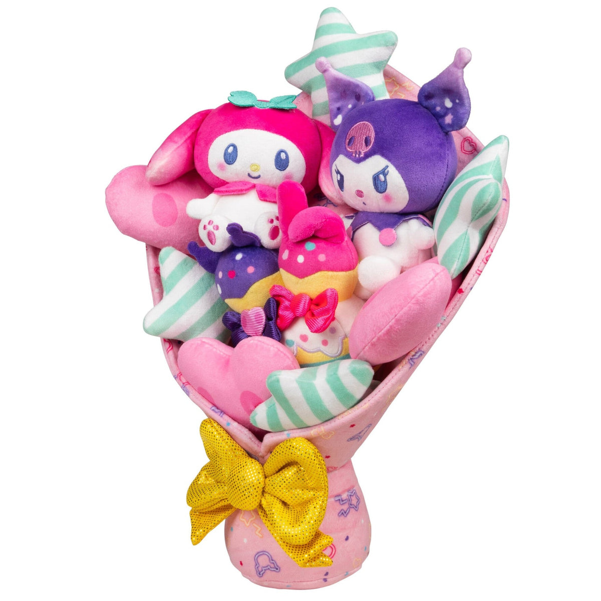 Squishmallows Top Pick | Hello Kitty and Friends 12" My Melody and Kuromi Anniversary Plush Bouquet | Jazwares