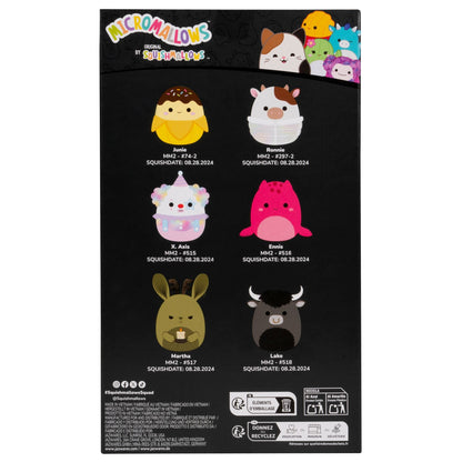 Squishmallows Smart Buy | Micromallows Select Series 6-Pack - Ronnie, Junie, X. Axis, Ennis, Martha, Lake | Jazwares