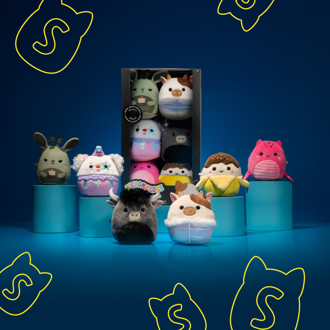 Squishmallows Smart Buy | Micromallows Select Series 6-Pack - Ronnie, Junie, X. Axis, Ennis, Martha, Lake | Jazwares