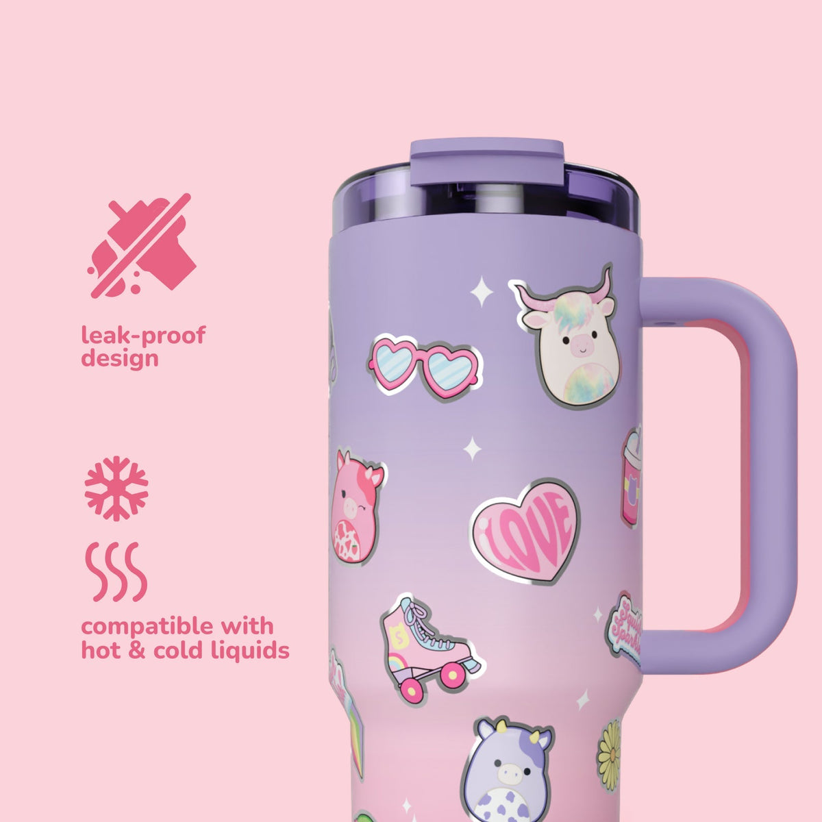 Squishmallows Customer Favorite | Sticker Bomb Tumbler with Straw
