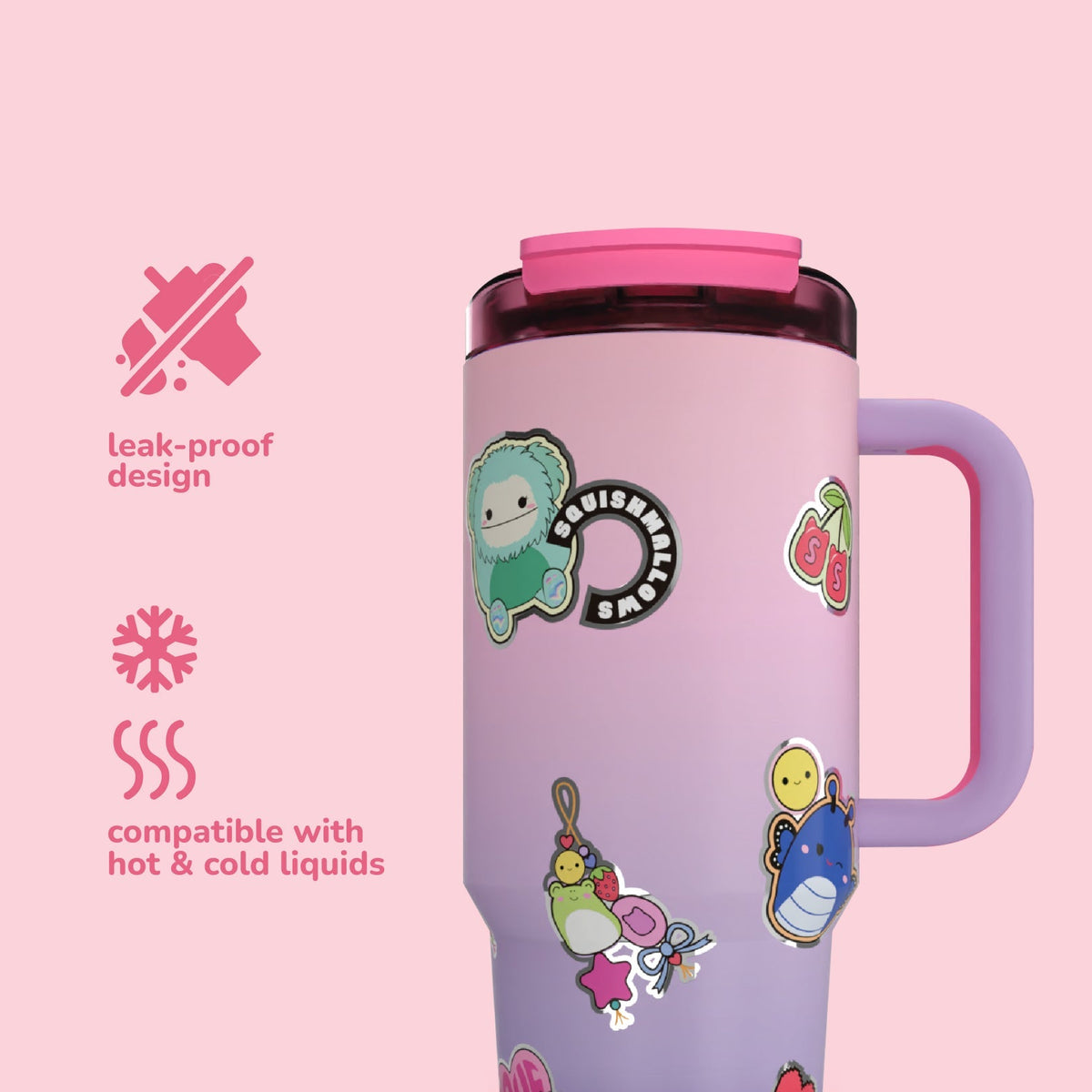 Squishmallows Customer Favorite | Sticker Bomb Tumbler with Straw