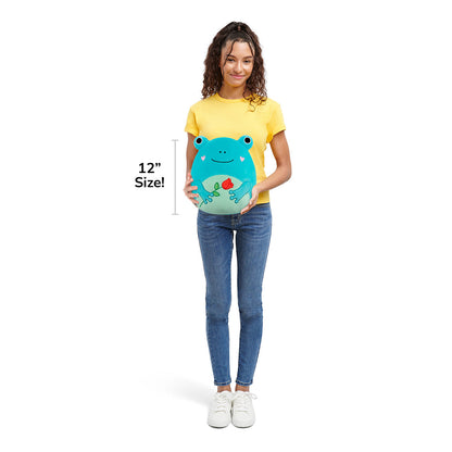 Squishmallows Deals | 12" Ludwig the Teal Frog Holding Rose | Jazwares