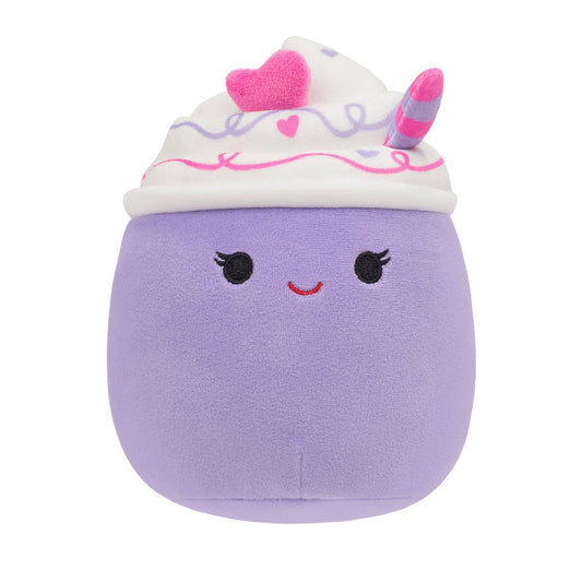 Squishmallows Top Pick | 5" Cheksa the Purple Valentine's Day Drink | Jazwares
