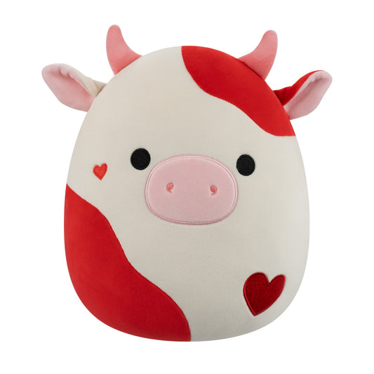 Squishmallows Latest | 12" Idris the Red and Off-White Cow | Jazwares