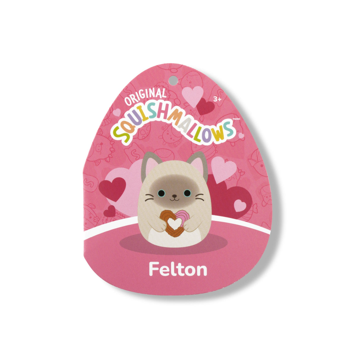 Squishmallows Sale | 12" Felton the Siamese Cat Holding Heart Churro | Jazwares