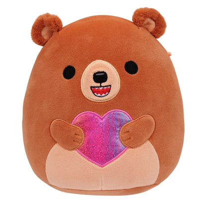 Squishmallows Value | 8" Stokely the Brown Kodiak Bear Holding a Heart | Jazwares