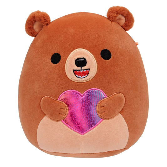 Squishmallows Value | 8" Stokely the Brown Kodiak Bear Holding a Heart | Jazwares