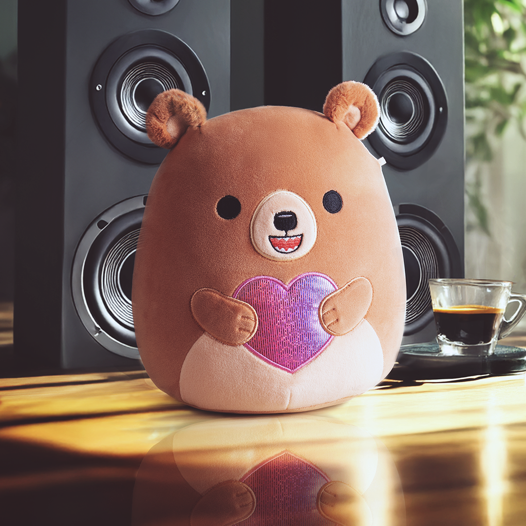 Squishmallows Value | 8" Stokely the Brown Kodiak Bear Holding a Heart | Jazwares