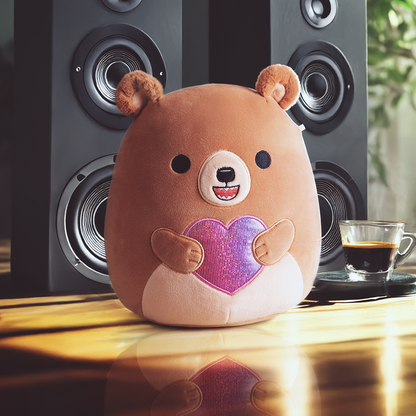 Squishmallows Value | 8" Stokely the Brown Kodiak Bear Holding a Heart | Jazwares