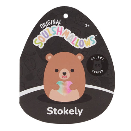 Squishmallows Value | 8" Stokely the Brown Kodiak Bear Holding a Heart | Jazwares