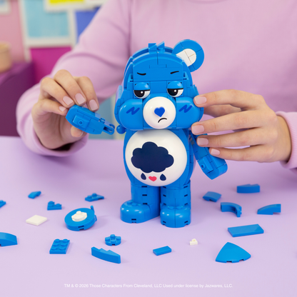 Squishmallows Latest | Care Bears Grumpy Bear Building Set - 7-Inch Buildable Articulated Fig