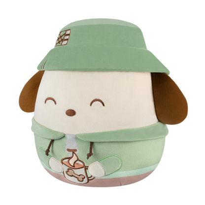 Squishmallows Customer Favorite | Hello Kitty and Friends 12" Cute Camping Pochacco | Jazwares