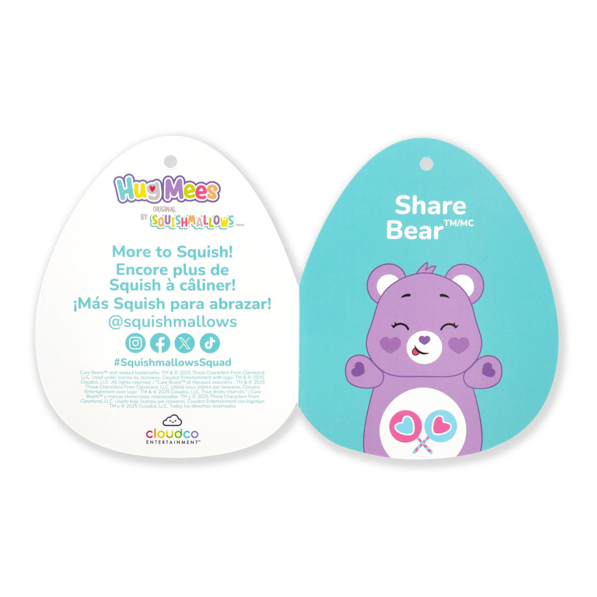 Squishmallows Great Value | Care Bears 10-Inch Share Bear HugMees | Jazwares