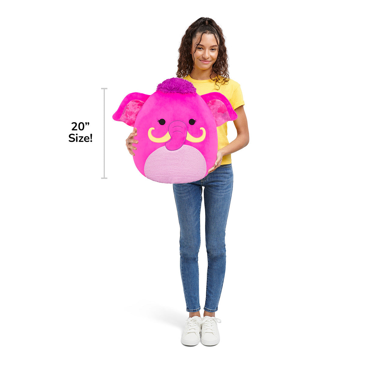 Squishmallows Premium | 20-Inch Vivi the Bright Hot Pink Woolly Mammoth