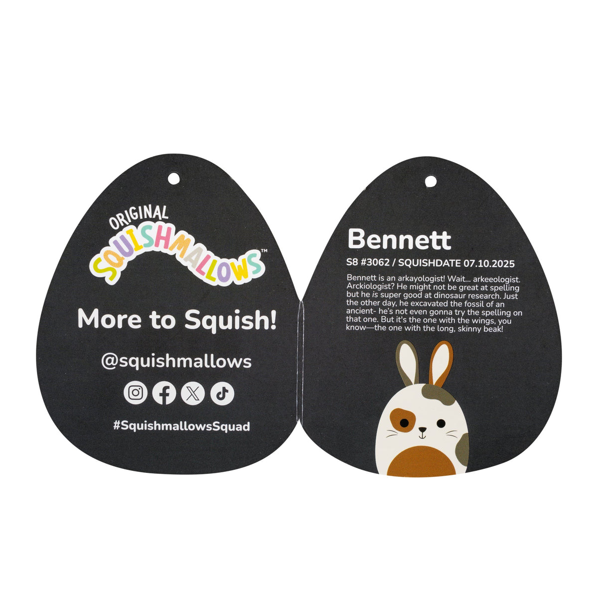 Squishmallows Great Value | 8" Select Series Bennett the Dutch Bunny | Jazwares