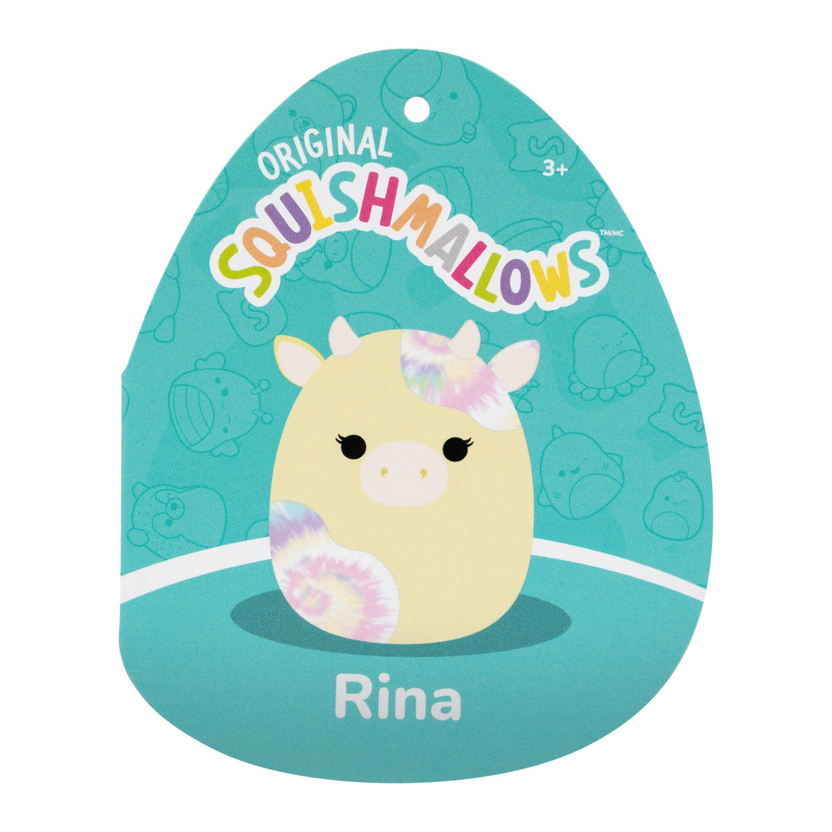 Squishmallows Recommended | 12" Rina the Yellow Cow with Tie Dye Spots | Jazwares