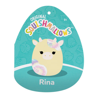 Squishmallows Recommended | 12" Rina the Yellow Cow with Tie Dye Spots | Jazwares