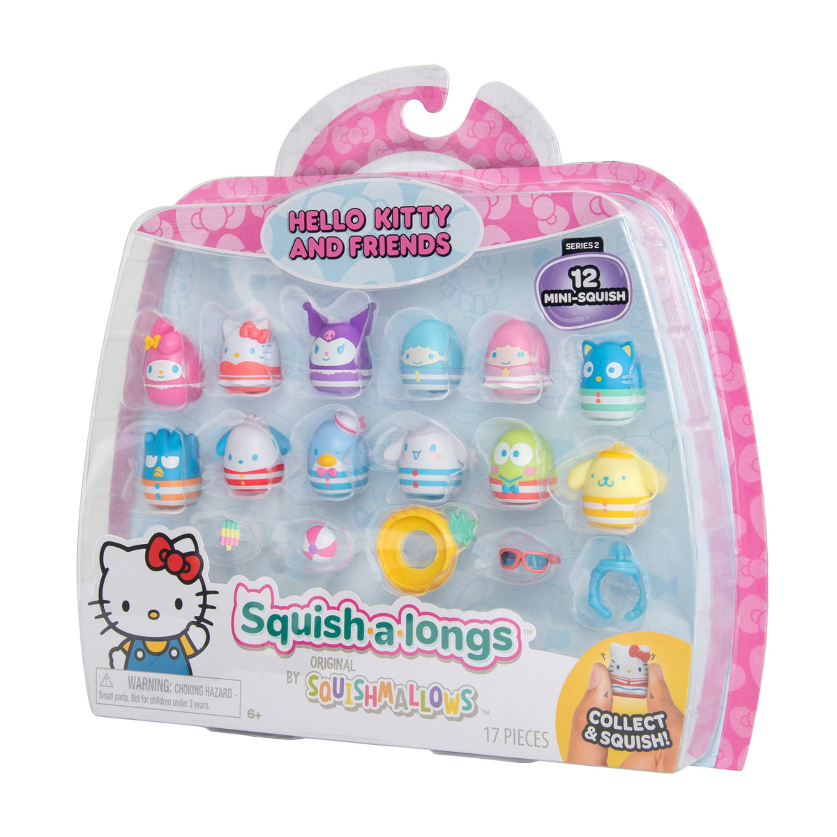 Squishmallows Best Seller | Squish-a-longs Hello Kitty and Friends Pool Party 12-Pack | Jazwares