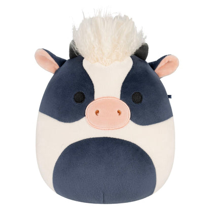 Squishmallows Everyday | 8" Dill the Black and White Cow with Shaggy Hair | Jazwares