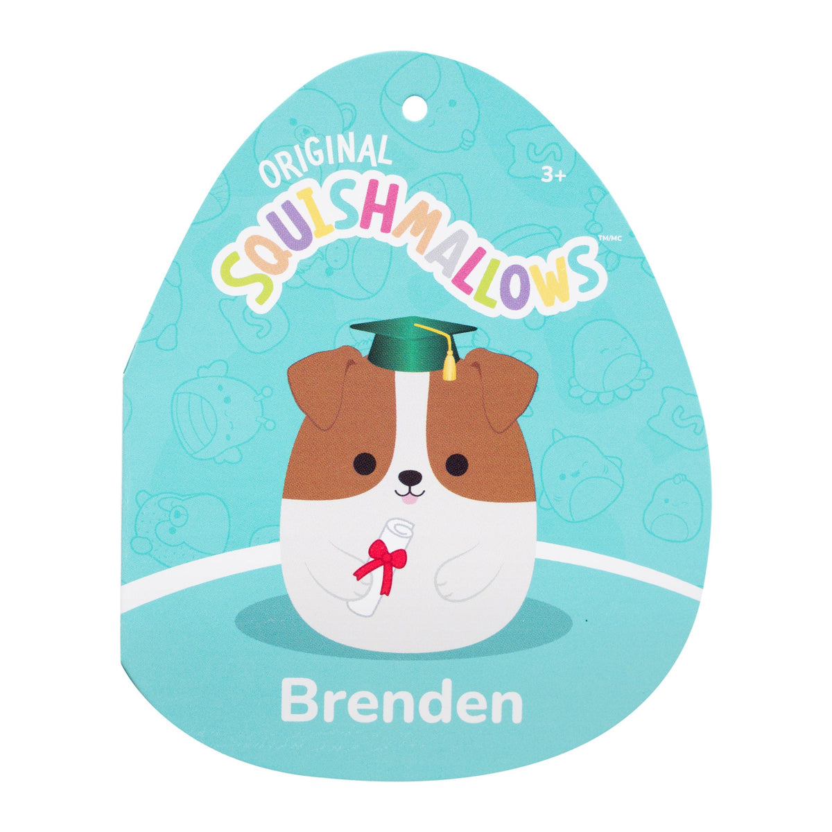 Squishmallows Exclusive | 12" Brenden the Jack Russell Terrier with Green Graduation | Jazwares