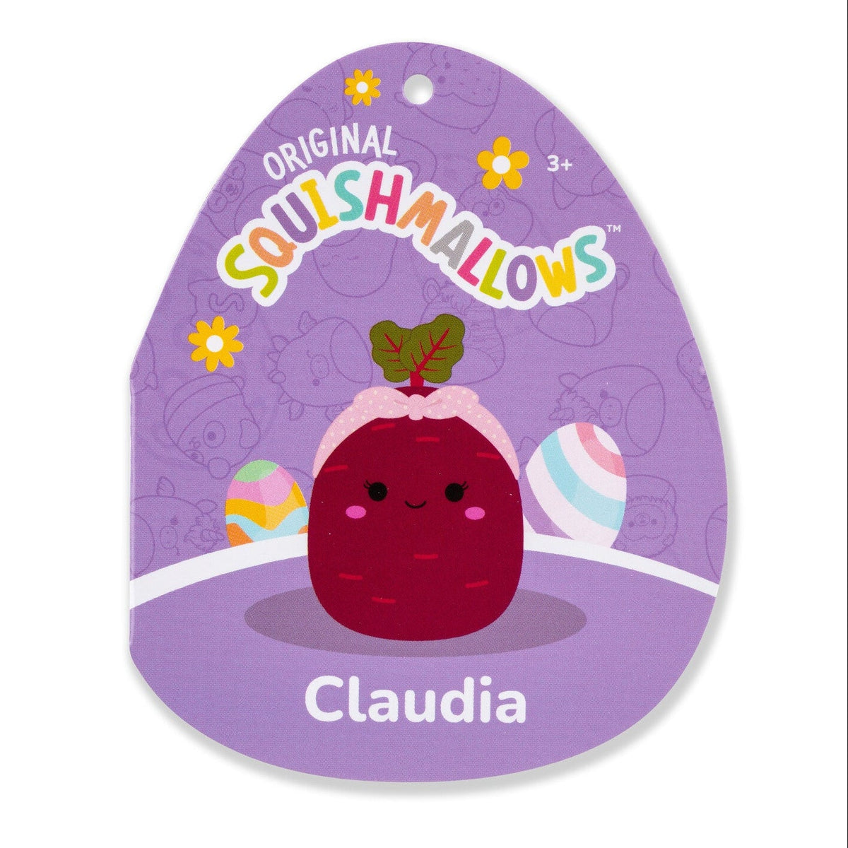 Squishmallows Top Pick | Claudia the Purple Beet with Pink Headband| Jazwares
