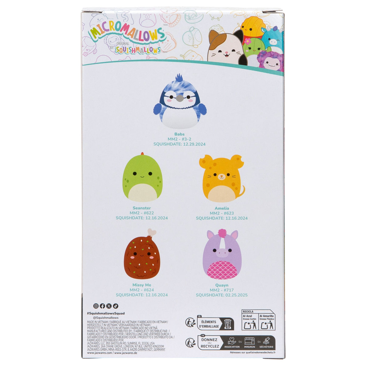 Squishmallows Premium | Micromallows 5-Pack | Jazwares