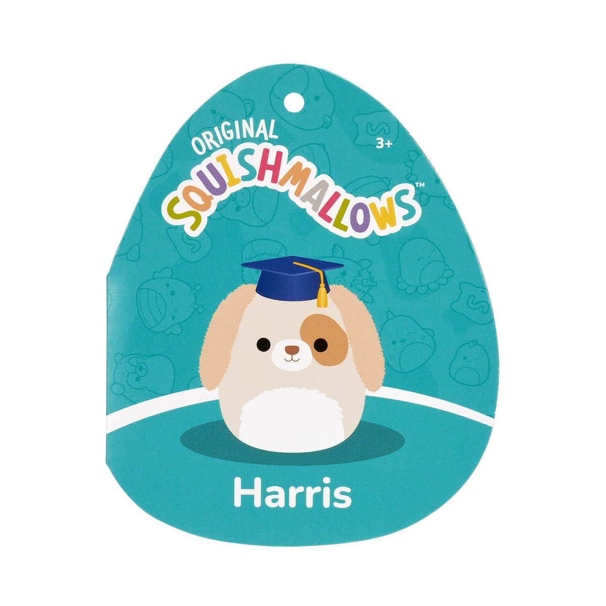 Squishmallows Signature | 8" Harris the Brown Spotted Dog in Graduation Cap | Jazwares